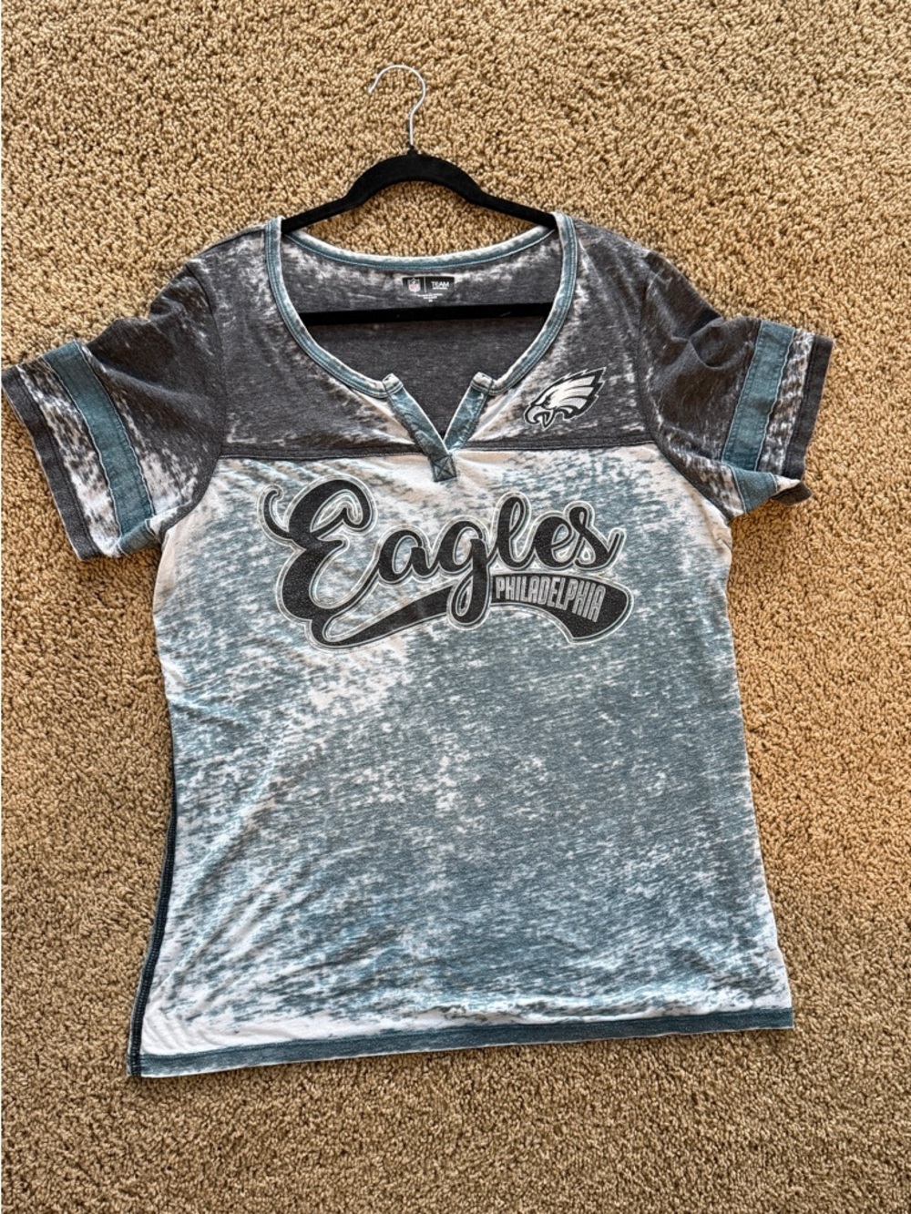 NFL V-neck Tee — Teal and Gray